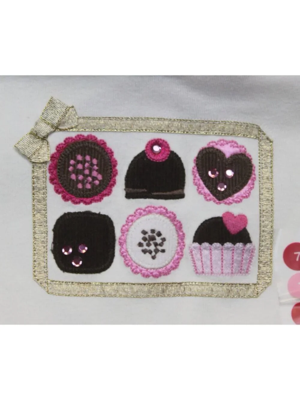 2008 Gymboree Sweeter Than Chocolate Box of Bonbon Shirt White L/S Ribbon